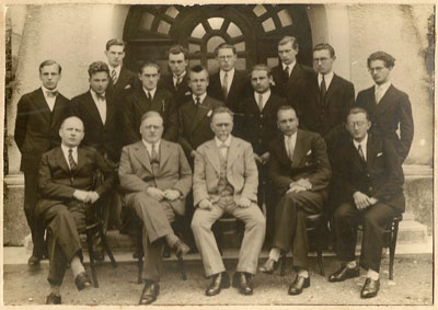 J. Titan (first on the right) with compatriot-emigrants in Paris, 1935-1939